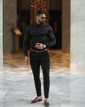 Load image into Gallery viewer, Father Sons Slim Sateen Classic Black Long Sleeve - FS545  (PRE ORDER / DISPATCH DATE 5TH AUGUST)

