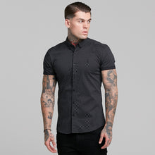 Load image into Gallery viewer, Father Sons Super Slim Stretch Black &amp; White Ditsy Print Short Sleeve FS412
