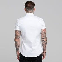 Load image into Gallery viewer, Father Sons Slim Sateen Classic White with Black Embroidery - FS398
