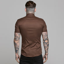 Load image into Gallery viewer, Father Sons Super Slim Luxe Ultra Stretch Brown Short Sleeve -  FS534
