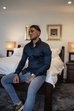 Load image into Gallery viewer, Father Sons Slim Sateen Classic Navy Long Sleeve - FS547  (PRE ORDER / DISPATCH DATE 5TH AUGUST)
