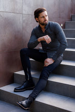 Load image into Gallery viewer, Father Sons Super Slim Stretch Black &amp; White Dandy Print Long Sleeve FS418
