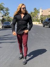 Load image into Gallery viewer, Father Sons Super Slim Stretch Black Denim Long Sleeve (Silver Emblem) - FS295
