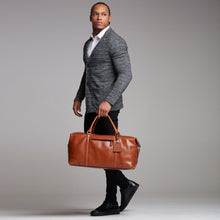 Load image into Gallery viewer, Father Sons Tan Leather Holdall Weekender Bag - FSH202

